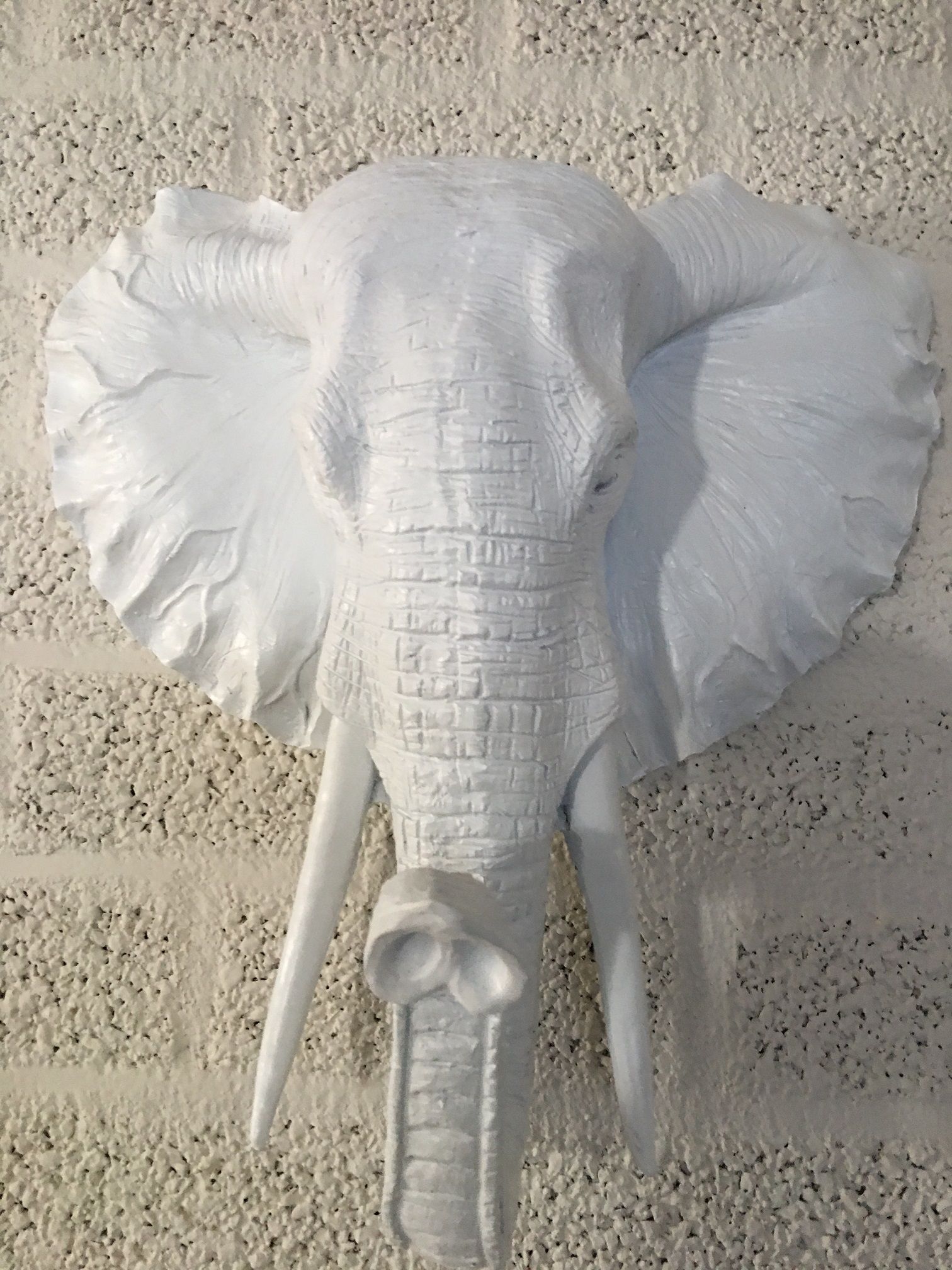 Mooie witte olifantenkop wandornament, prachtig!!